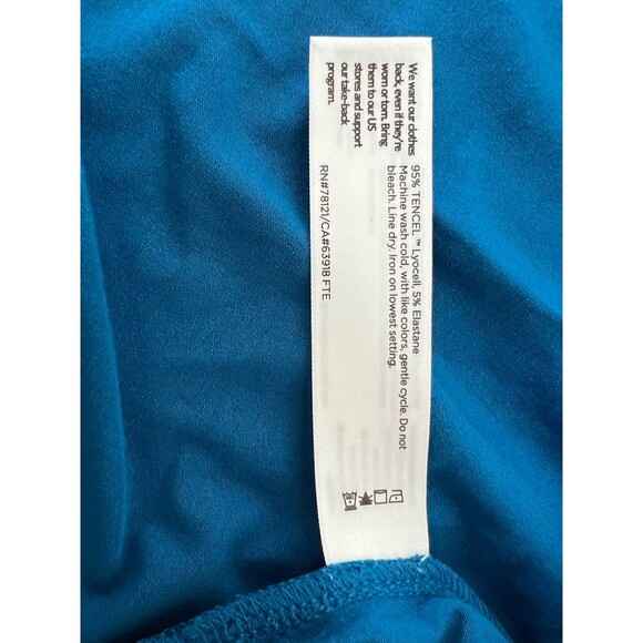 Eileen Fisher Mock Neck Tie Waist Sleeveless Dress Marine Blue $178 - L NWT - Picture 9 of 11